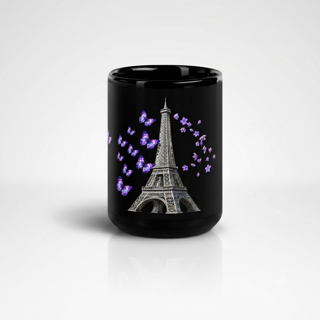 tsgabrielle® • Paris - La Tour Eiffel • Glossy Mug • Black • Ceramic • 2 Sizes
