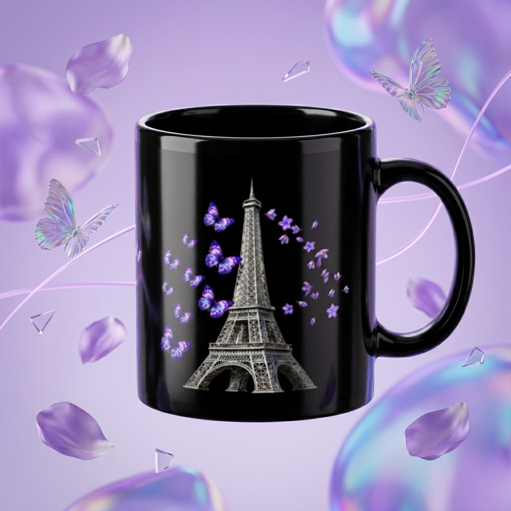 tsgabrielle® • Paris - La Tour Eiffel • Glossy Mug • Black • Ceramic • 2 Sizes - View 5