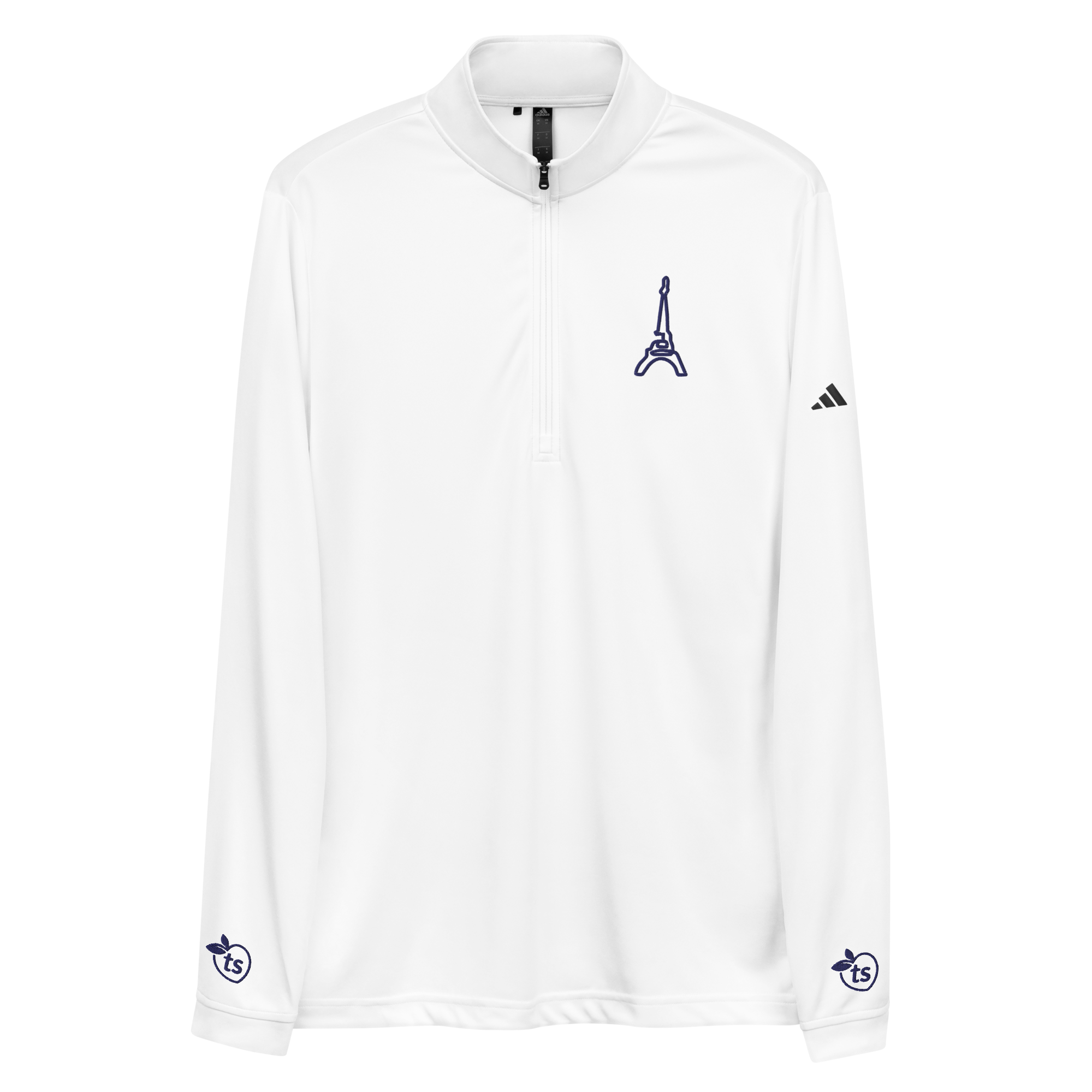 adidas® by tsgabrielle® • Men's • Paris - La Tour Eiffel • Quarter Zip Pullover • White