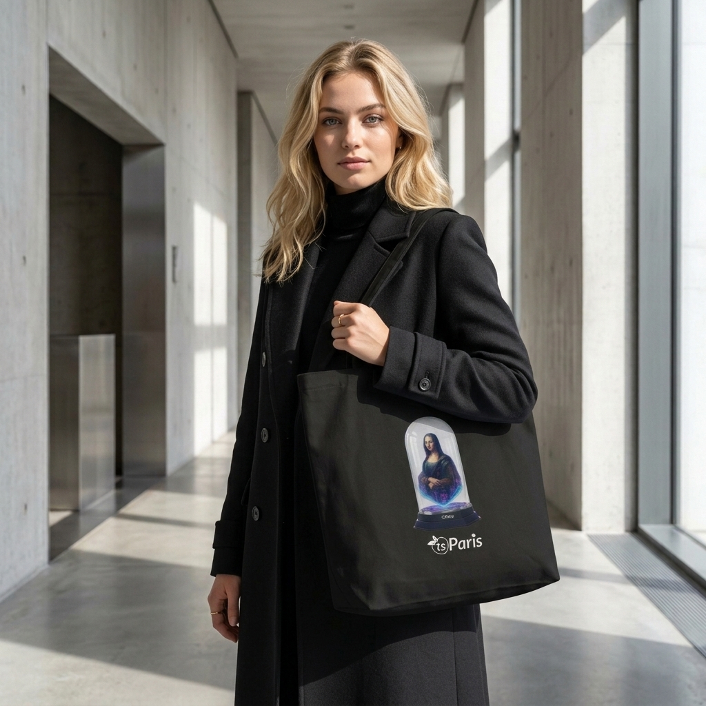 tsgabrielle® • Paris - Da Vinci • Large Tote Bag • Black • Cotton Organic - View 7