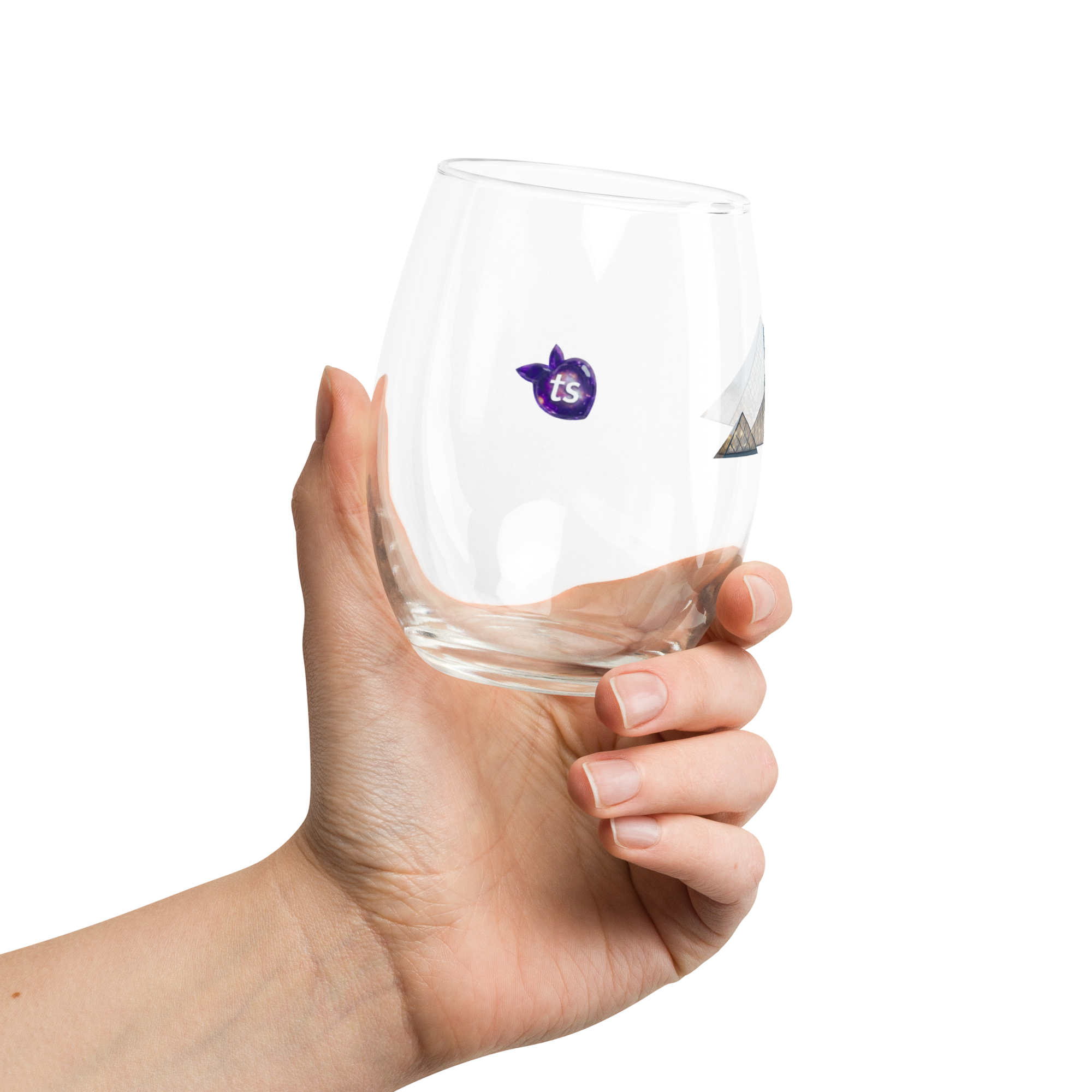 tsgabrielle® • Paris – The Louvre Pyramid • Stemless Wine Glass • 15 oz - View 12