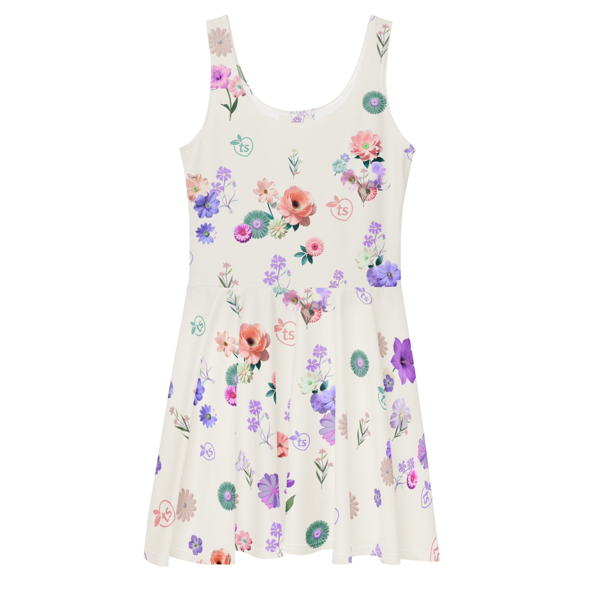tsgabrielle® • For Her • TransFLOWer™ • Skater Dress • White