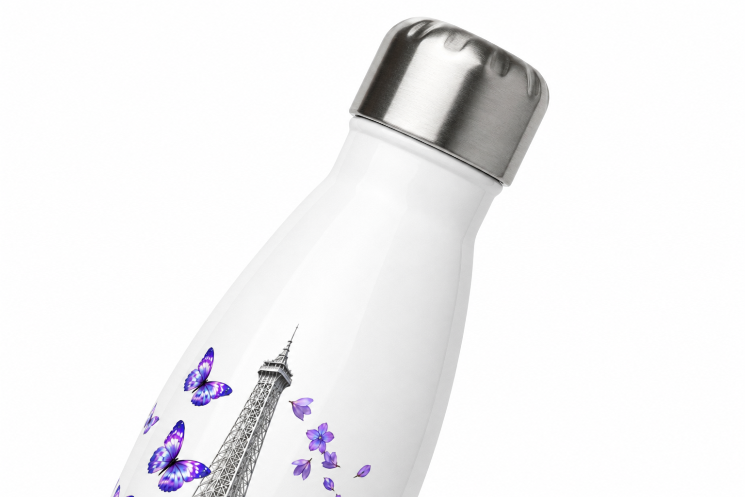 tsgabrielle® • Paris - La Tour Eiffel • Water Bottle • White • Stainless Steel • 17 oz - View 5