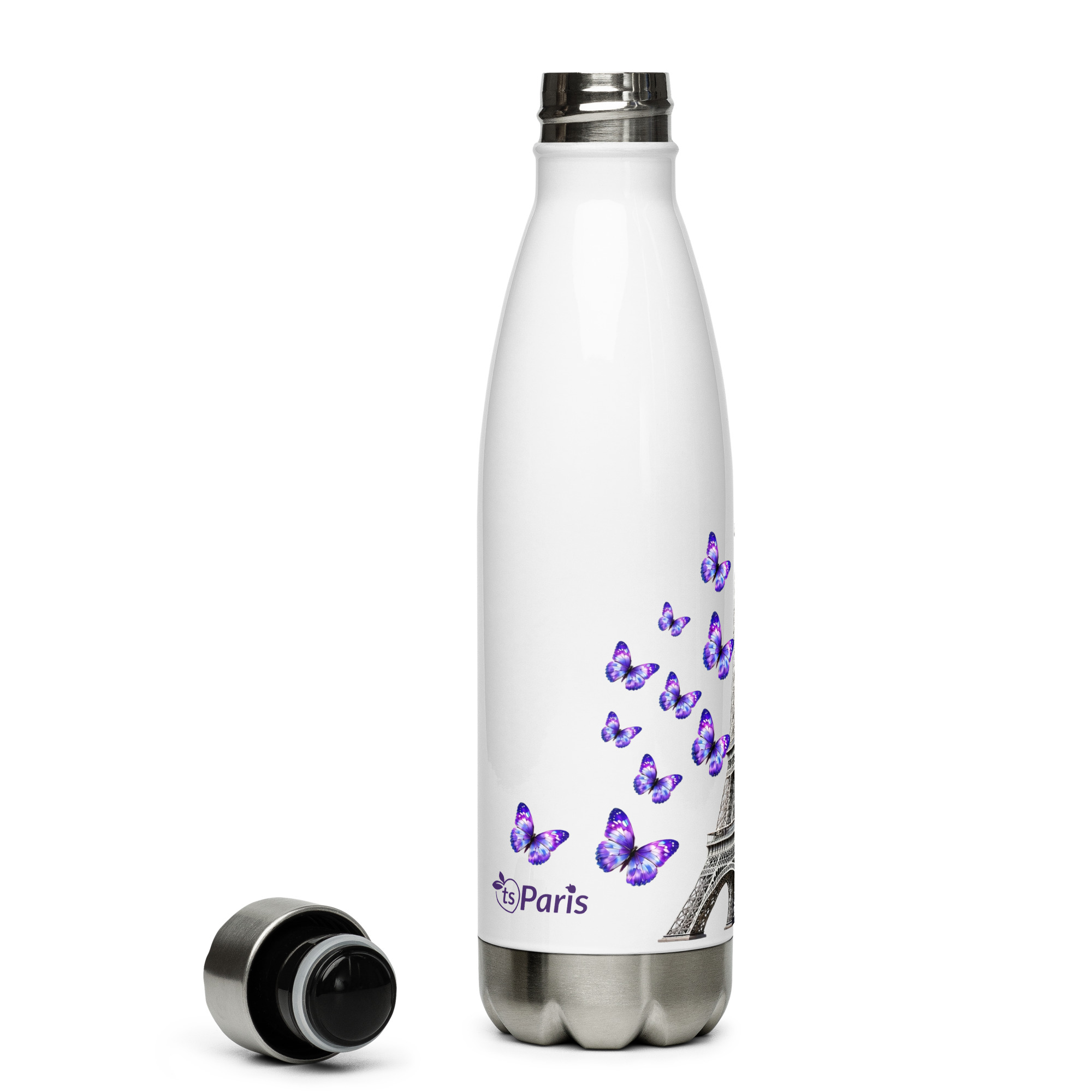 tsgabrielle® • Paris - La Tour Eiffel • Water Bottle • White • Stainless Steel • 17 oz - View 10