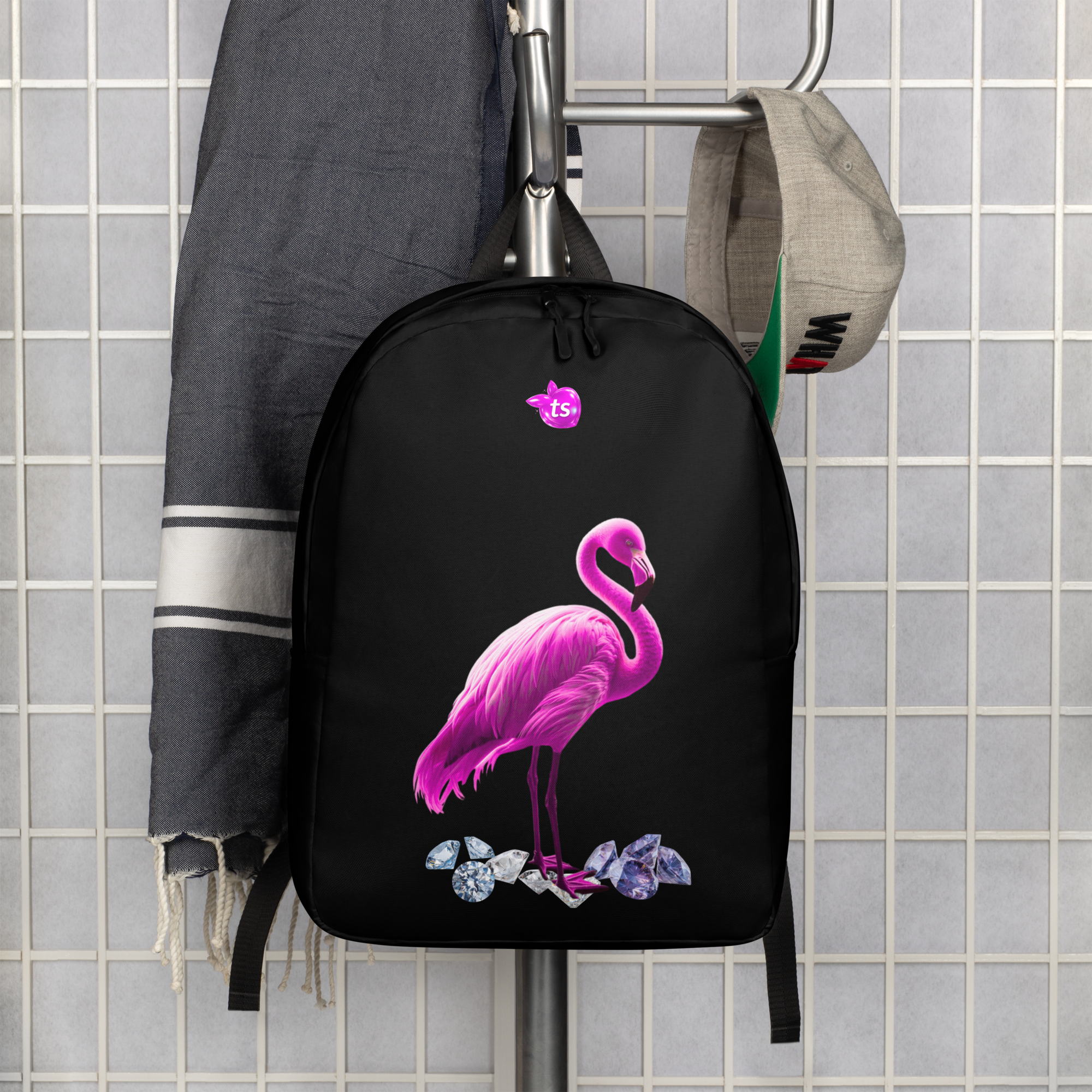 tsgabrielle® • Flamant Rose • Minimalist Backpack • Black - View 9