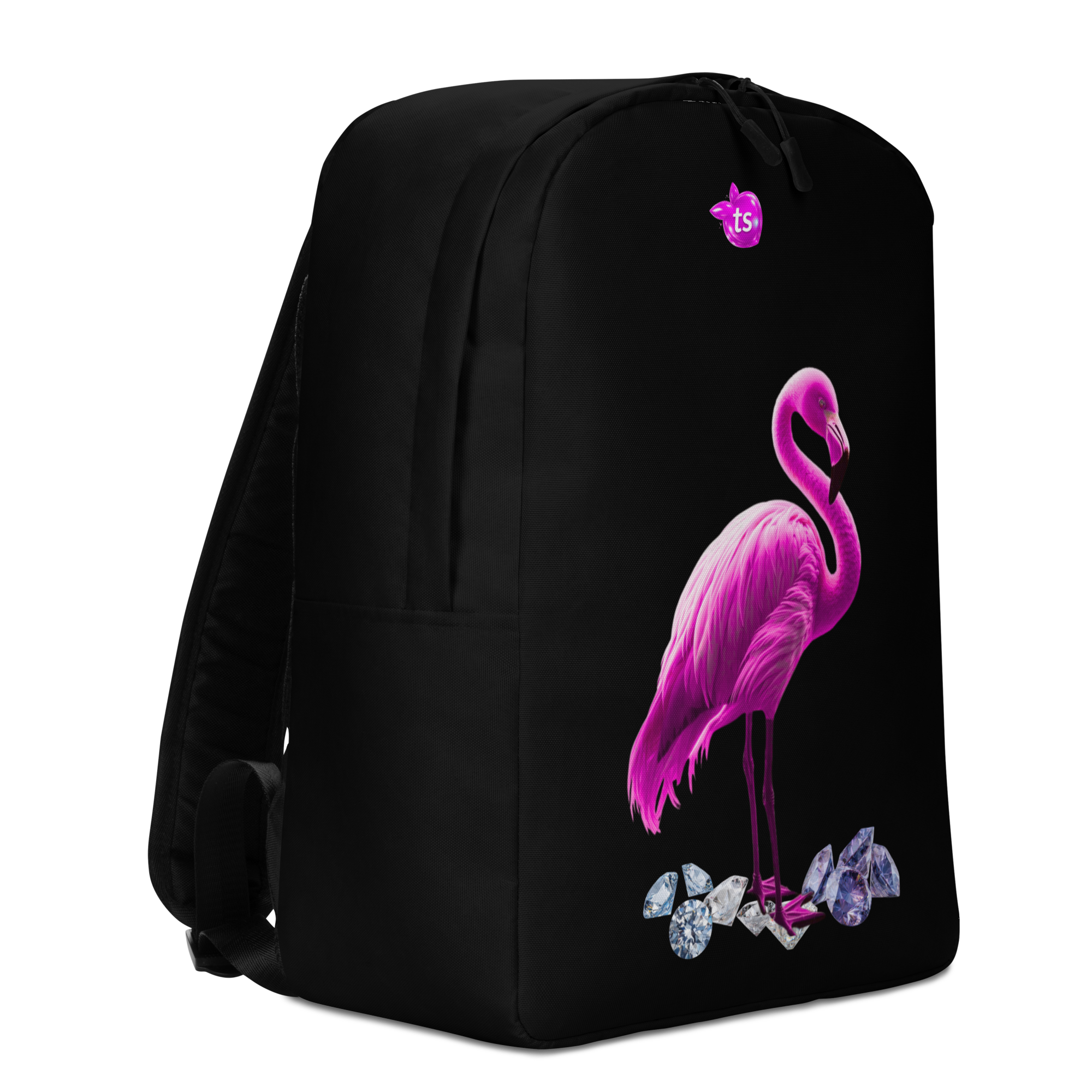 tsgabrielle® • Flamant Rose • Minimalist Backpack • Black - View 4