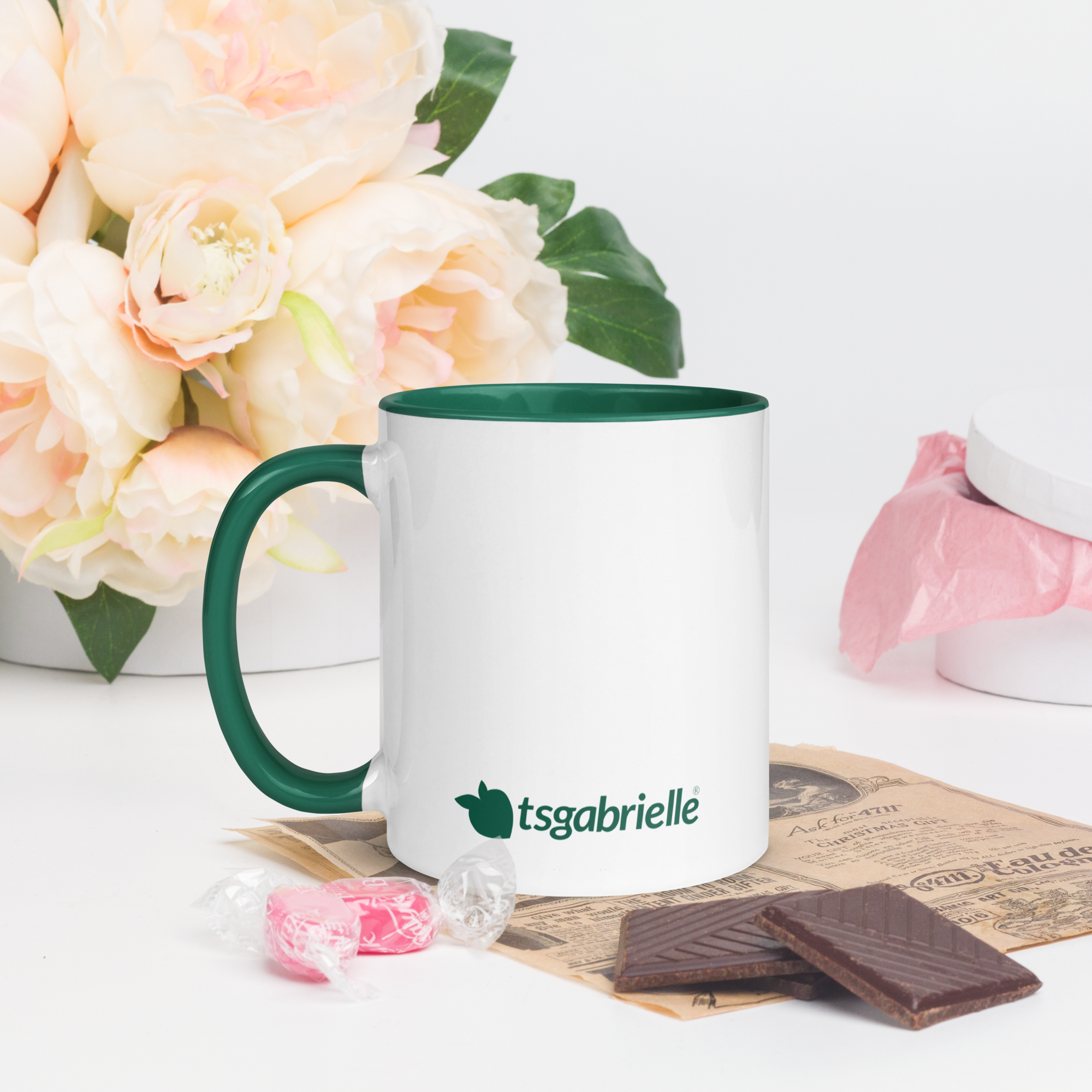 tsgabrielle® • Mug with Color Dark Green Inside • Ceramic • 2 Sizes - View 12
