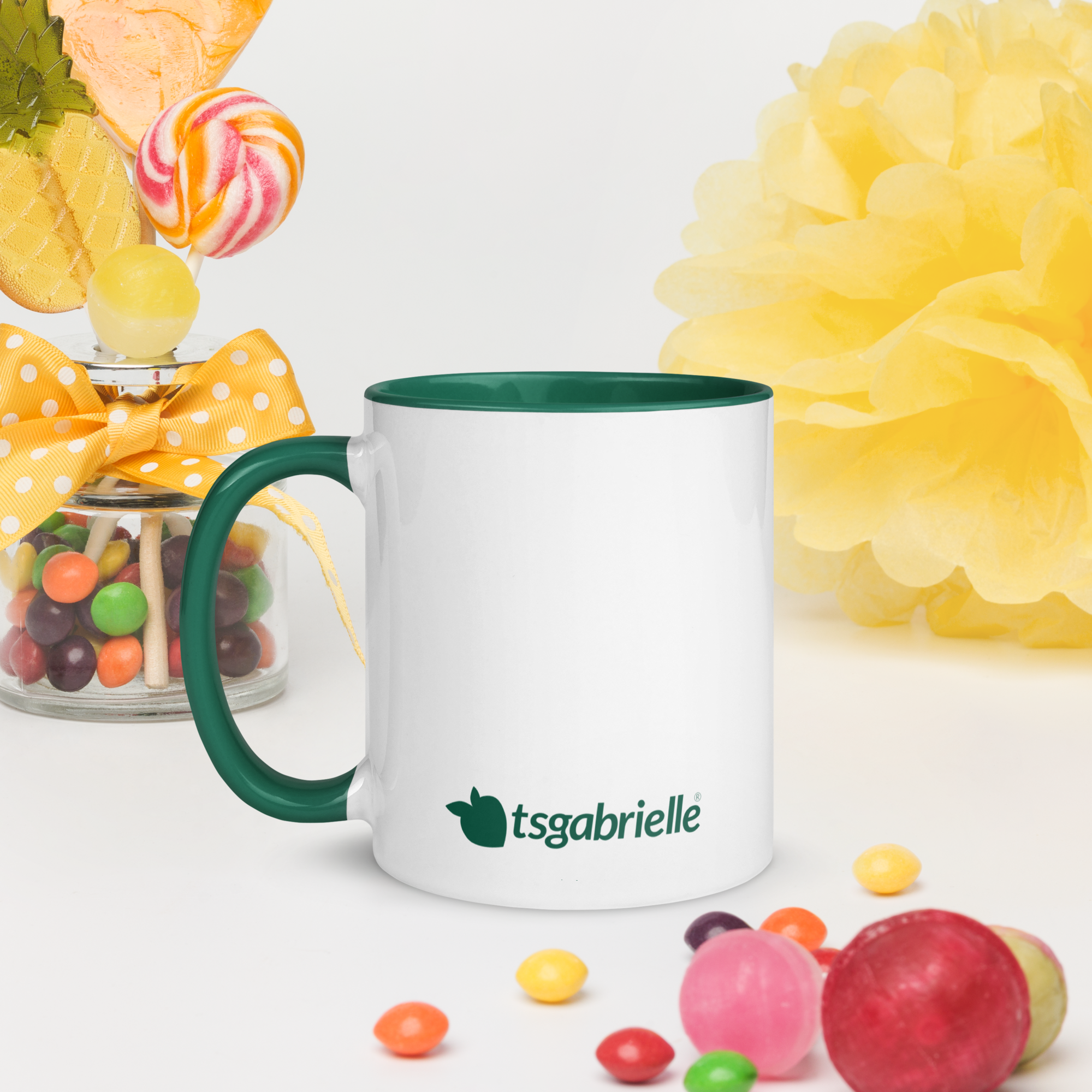 tsgabrielle® • Mug with Color Dark Green Inside • Ceramic • 2 Sizes - View 10