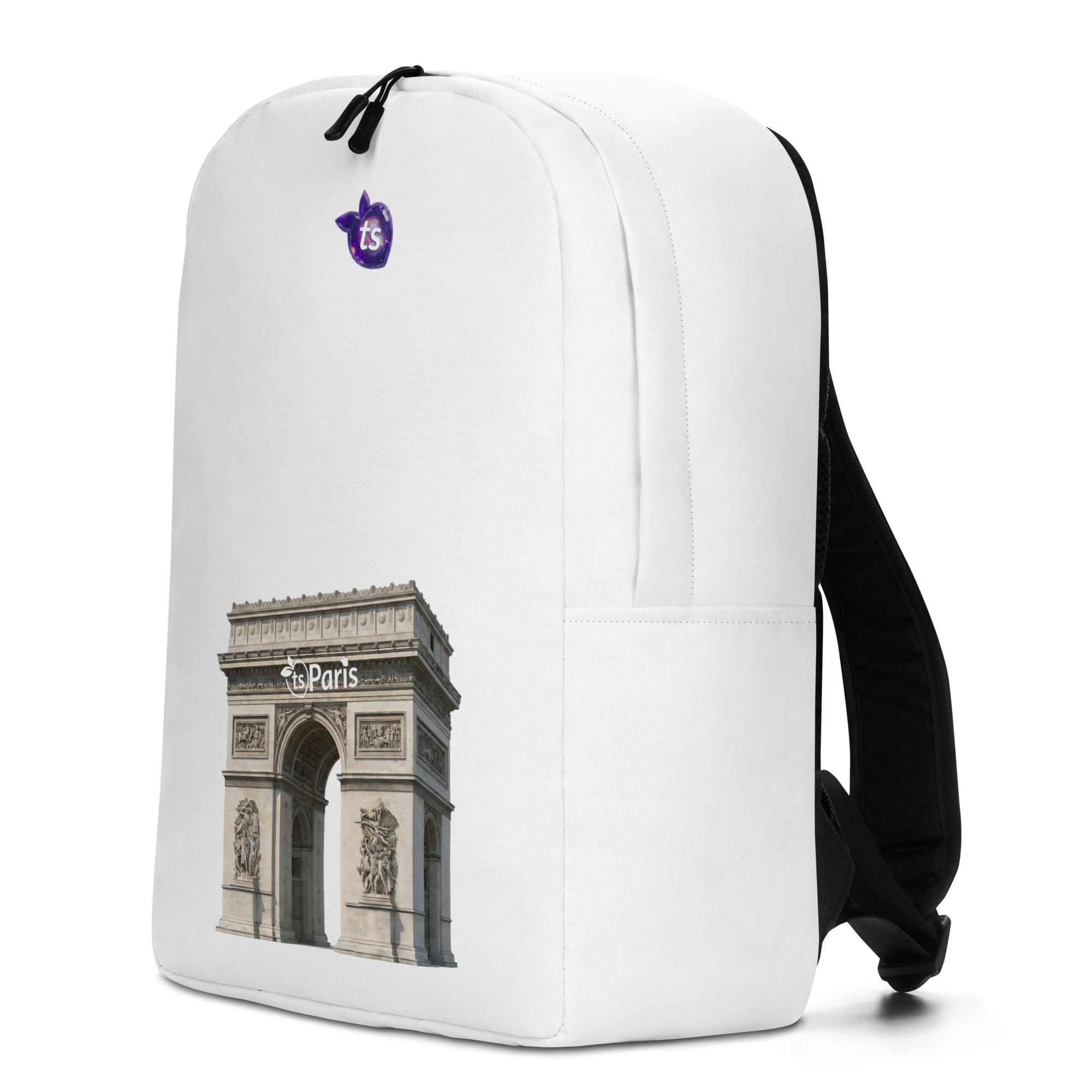 tsgabrielle® • Paris - Arc de Triomphe • Minimalist Backpack • White - View 2